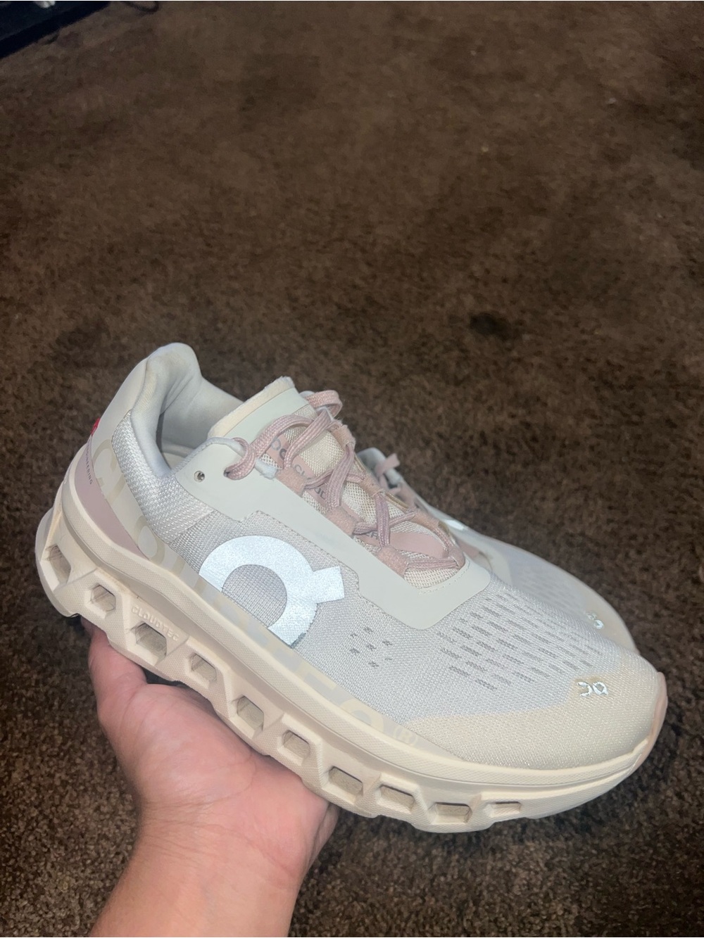 Light Pink and White Women's Cloud-Tech Cushion Sneakers - Picture 3 of 10